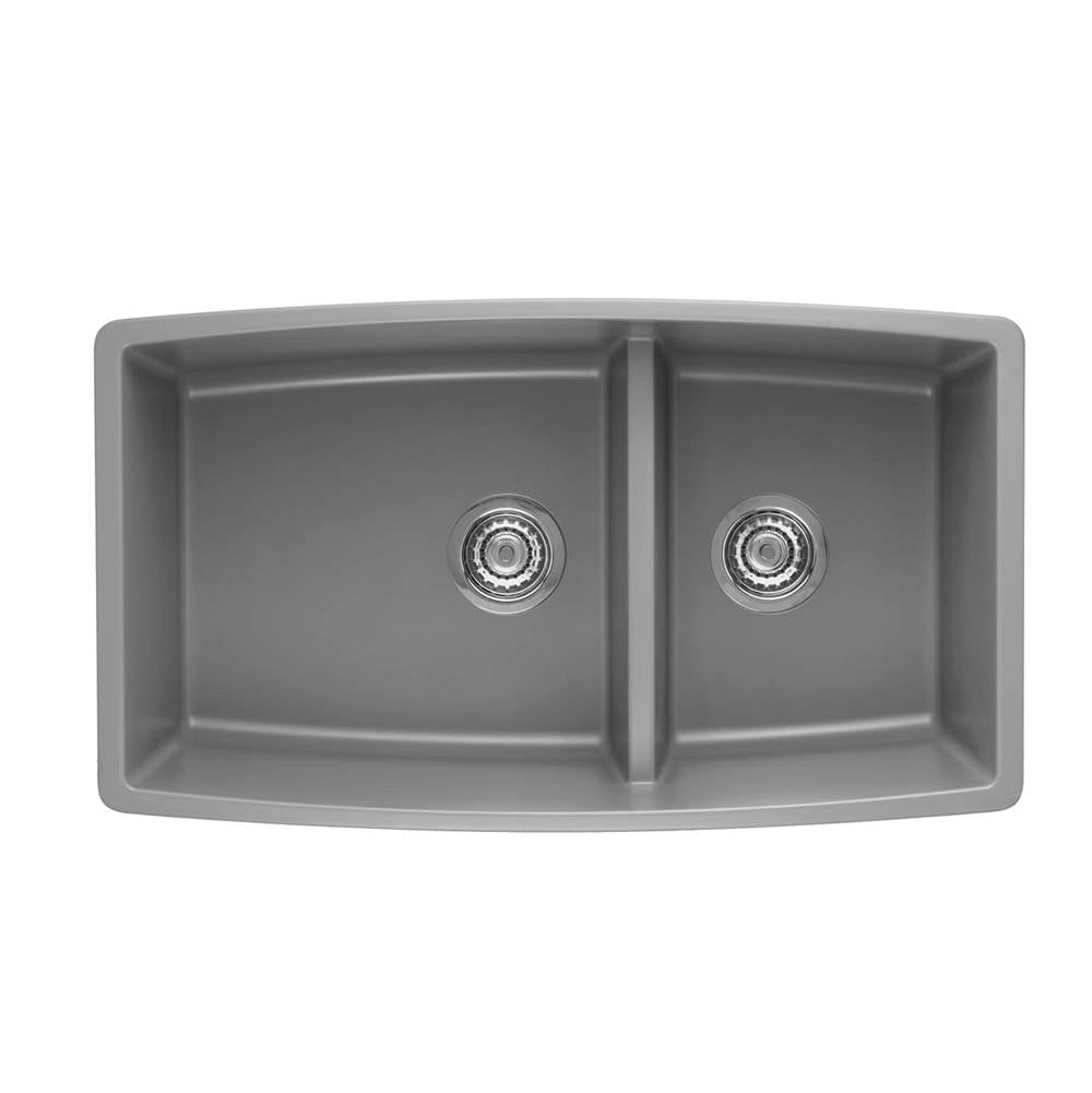 Blanco Performa Medium 1-3-4 Low Divide - Metallic Gray - cabinetknobsonline