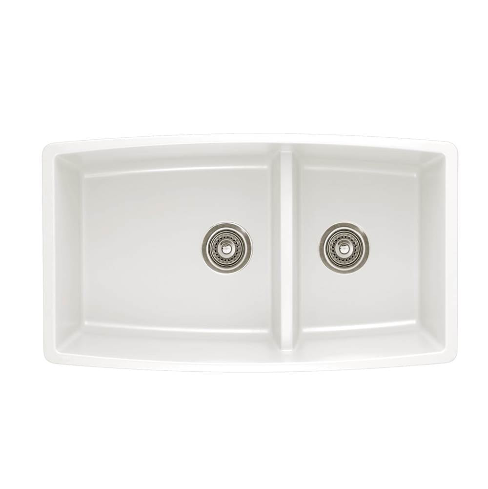 Blanco Performa Medium 1-3-4 Low Divide - White - cabinetknobsonline