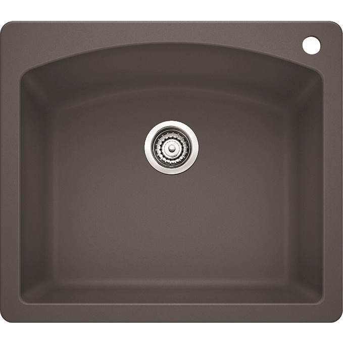 Blanco Diamond Single Bowl Dual Deck - Cinder - cabinetknobsonline