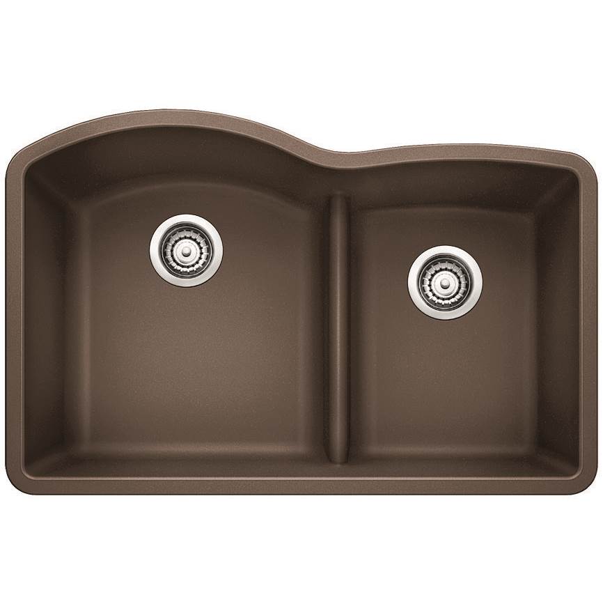 Blanco Diamond 1-3-4 Low Divide - Cafe Brown - cabinetknobsonline