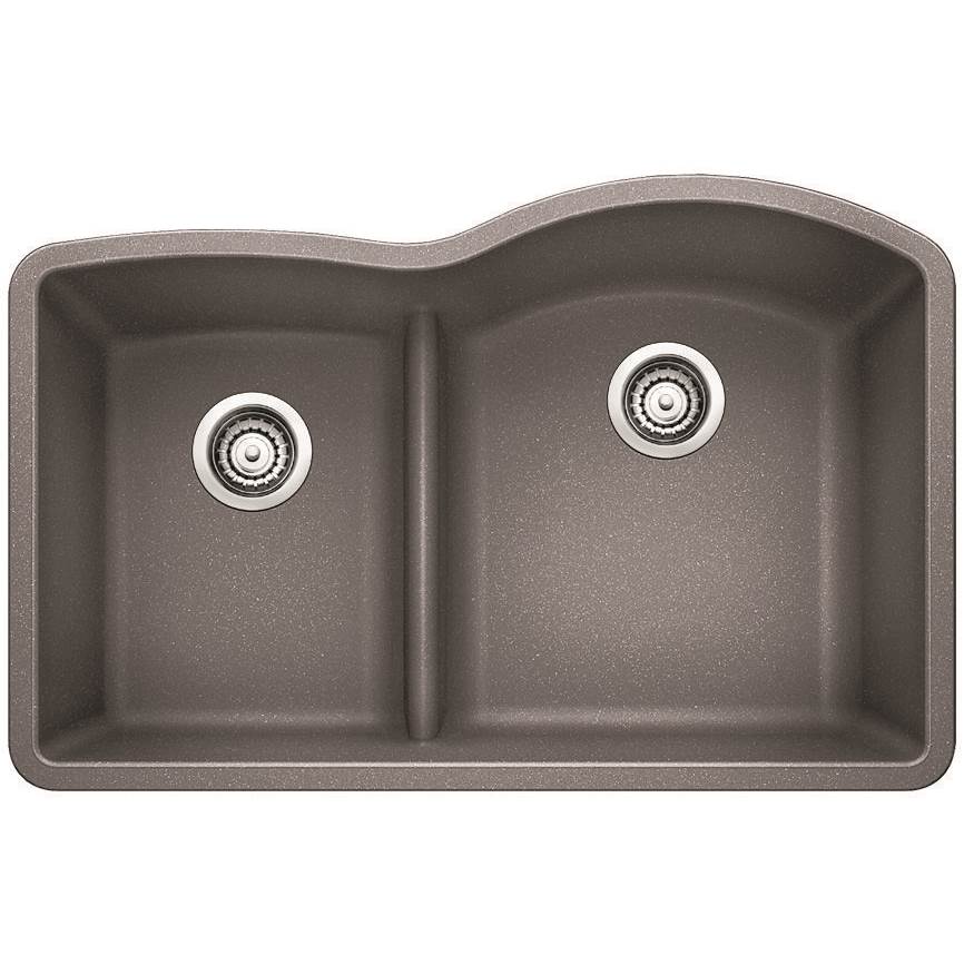 Blanco Diamond 1-3-4 Low Divide Reverse - Metallic Gray - cabinetknobsonline