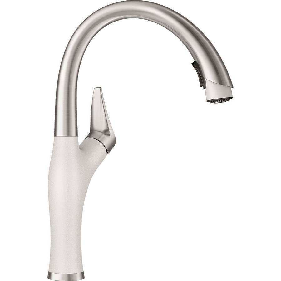 Blanco Artona Pull Down 1.5 gpm - White-Stainless Dual Finish - cabinetknobsonline