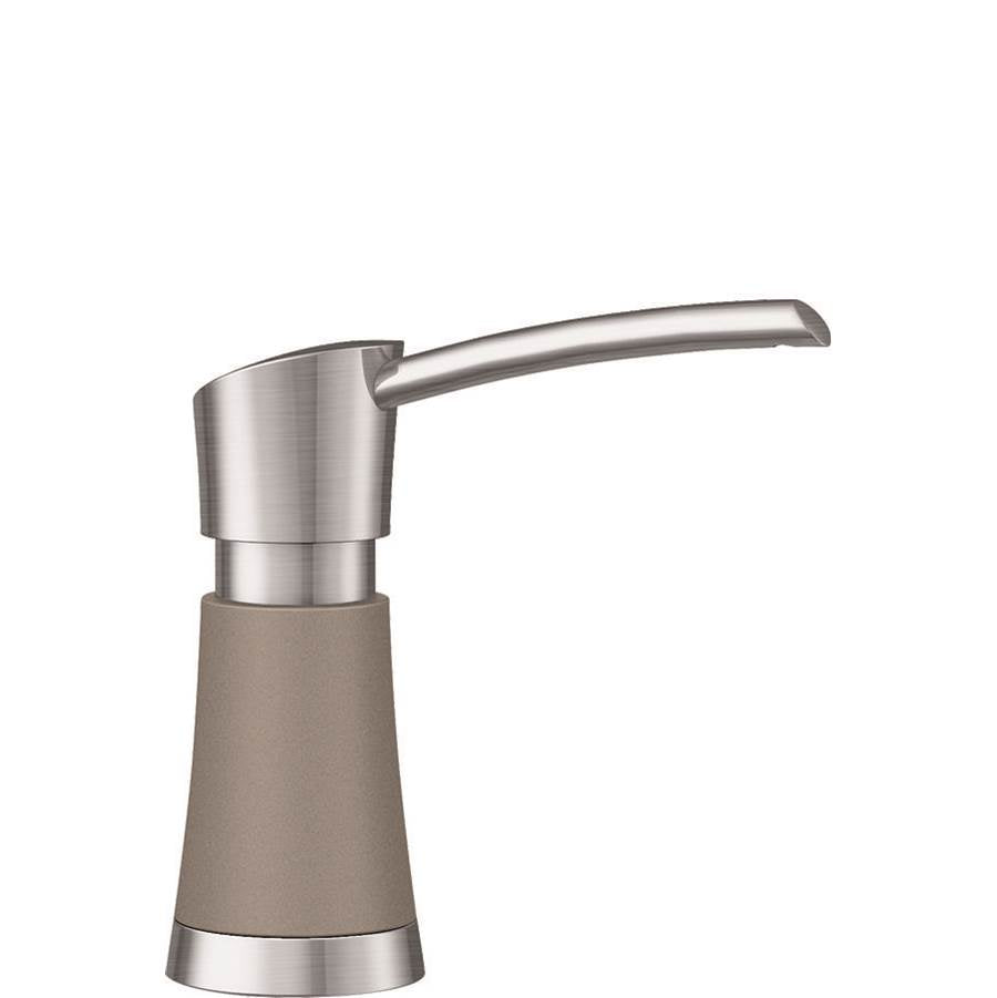 Blanco Artona Soap Dispenser - Truffle-Stainless Dual Finish - cabinetknobsonline