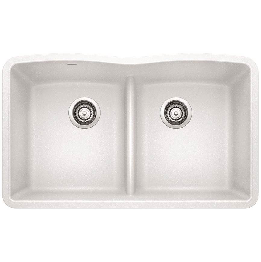 Blanco Diamond Equal Double Low Divide - White - cabinetknobsonline