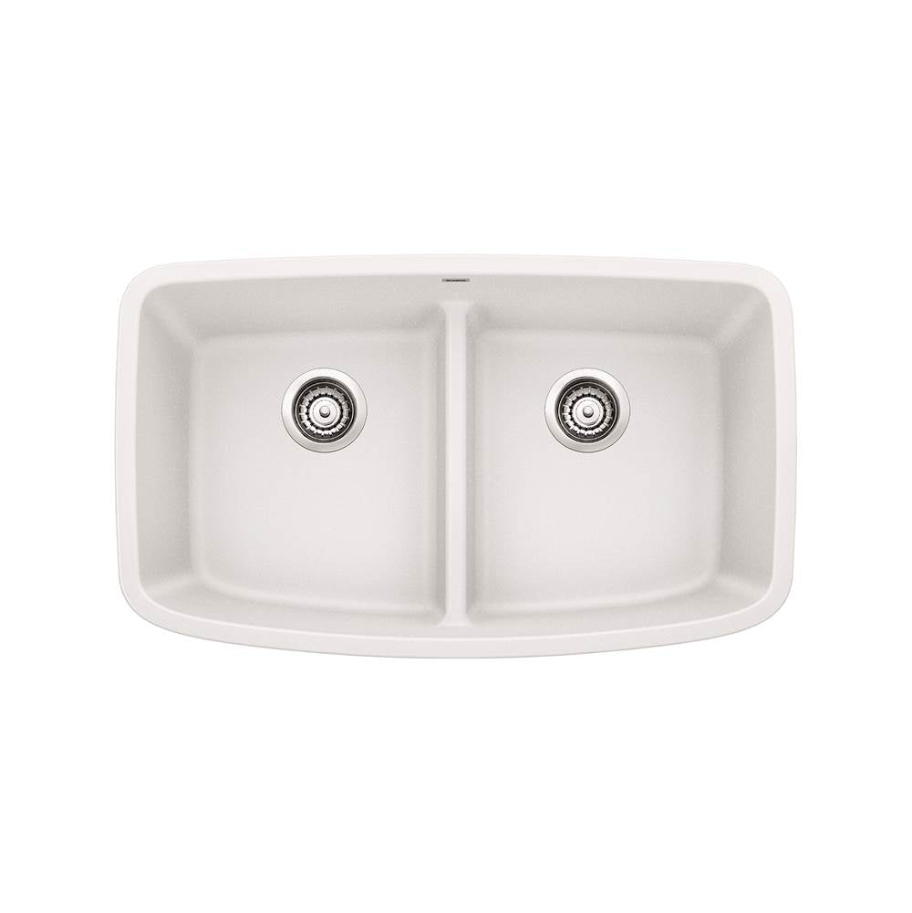 Blanco Valea Equal Double Low Divide - White - cabinetknobsonline