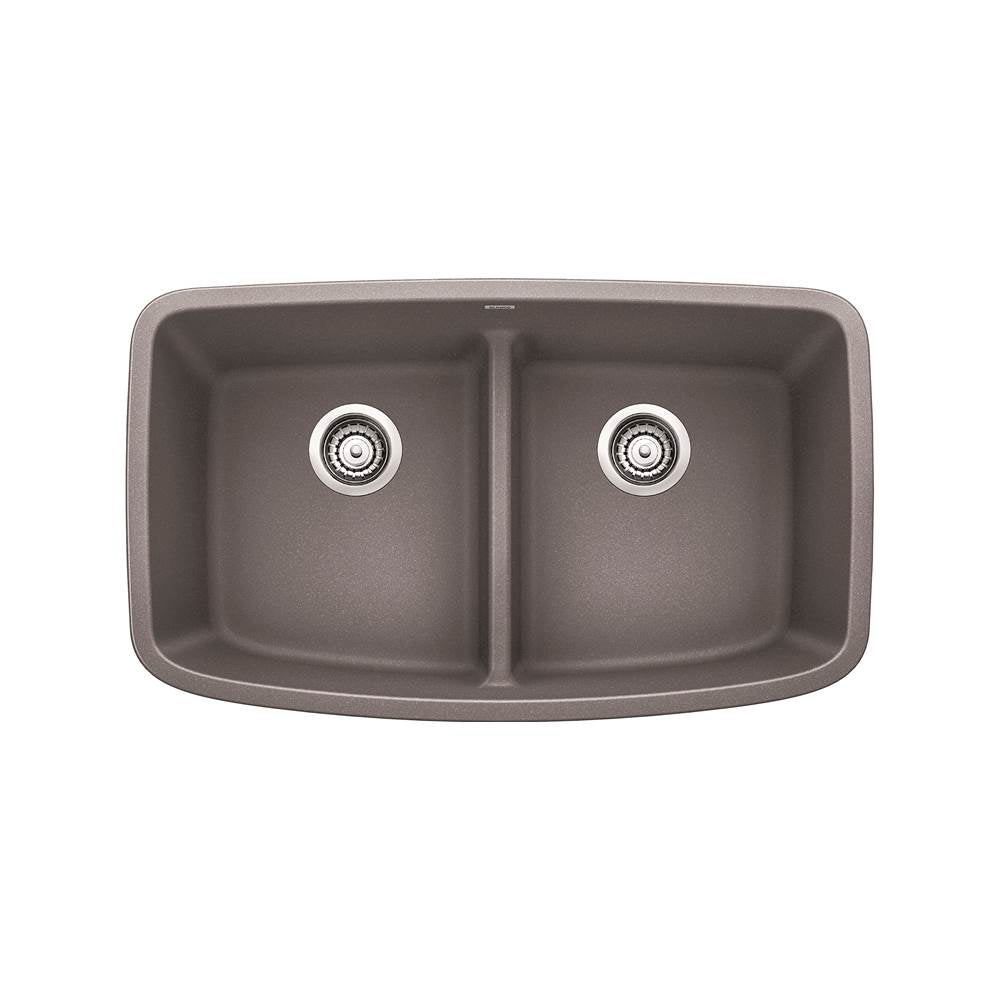 Blanco Valea Equal Double Low Divide - Metallic Gray - cabinetknobsonline