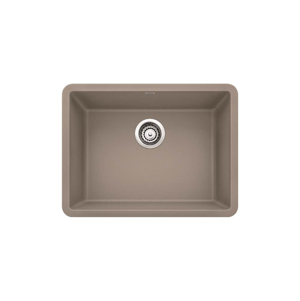 Blanco Precis 24" Single Bowl Undermount Silgranit Kitchen Sink in Truffle - cabinetknobsonline