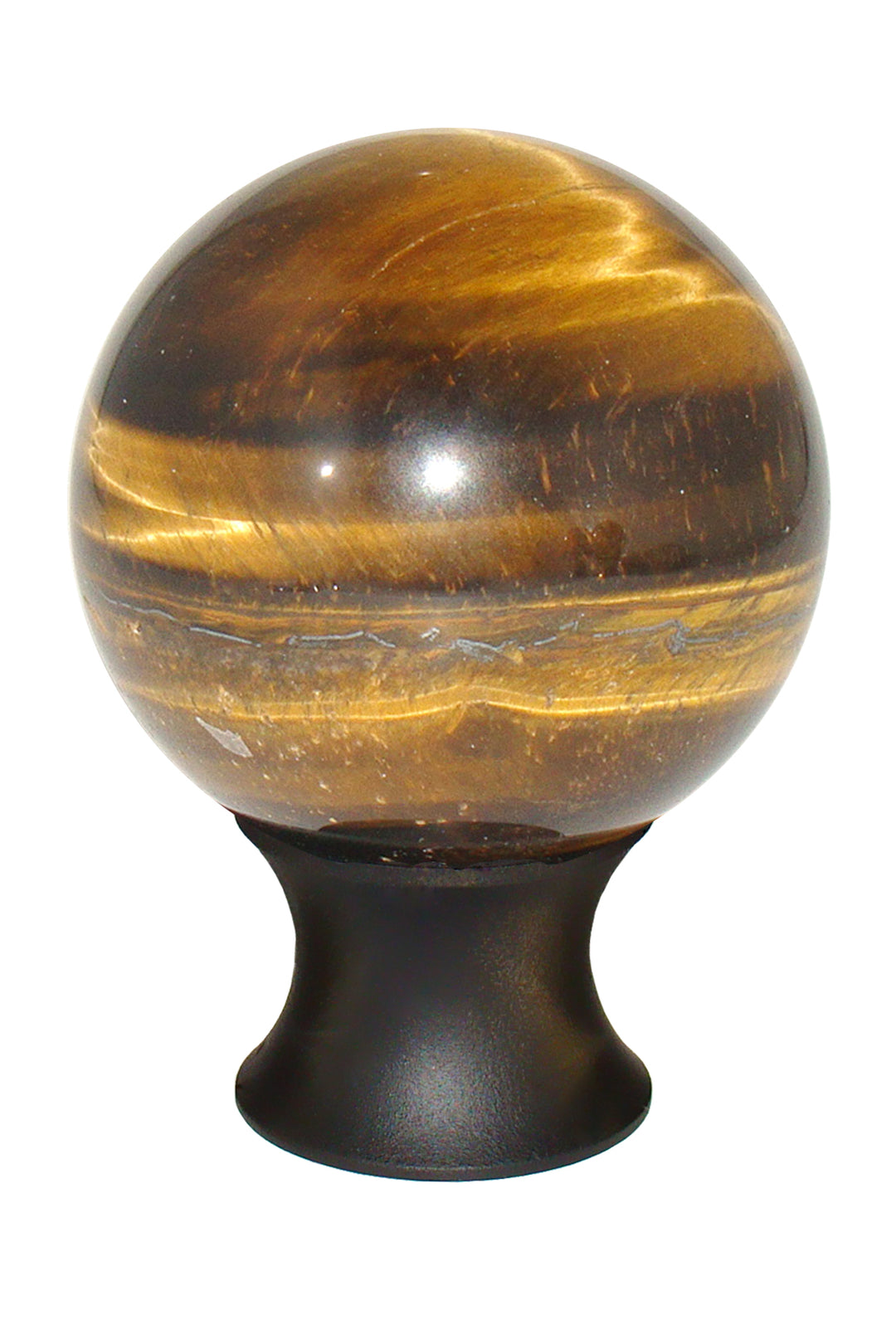 Gemstone Hardware Tiger Eye Sphere Cabinet Knob- Matte Black - cabinetknobsonline