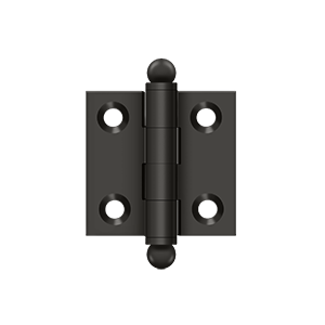 Deltana Architectural Hardware Specialty Solid Brass Hinges & Finials 1.5"x 1.5" Hinge, w- Ball Tips pair - cabinetknobsonline