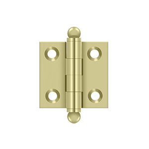 Deltana Architectural Hardware Specialty Solid Brass Hinges & Finials 1.5"x 1.5" Hinge, w- Ball Tips pair - cabinetknobsonline