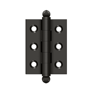 Deltana Architectural Hardware Specialty Solid Brass Hinges & Finials 2"x 1.5" Hinge, w- Ball Tips pair - cabinetknobsonline