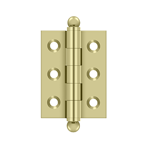 Deltana Architectural Hardware Specialty Solid Brass Hinges & Finials 2"x 1.5" Hinge, w- Ball Tips pair - cabinetknobsonline