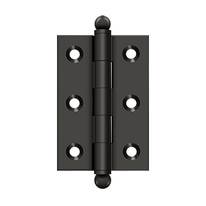 Deltana Architectural Hardware Specialty Solid Brass Hinges & Finials 2.5"x 1.7" Hinge, w- Ball Tips pair - cabinetknobsonline