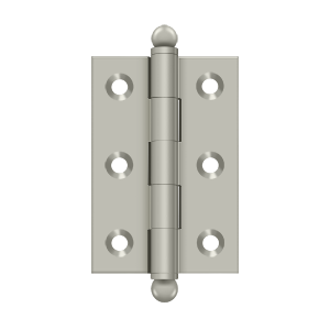 Deltana Architectural Hardware Specialty Solid Brass Hinges & Finials 2.5"x 1.7" Hinge, w- Ball Tips pair - cabinetknobsonline
