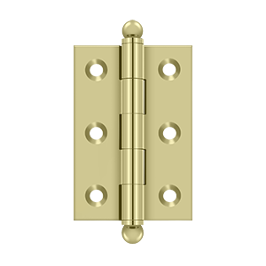 Deltana Architectural Hardware Specialty Solid Brass Hinges & Finials 2.5"x 1.7" Hinge, w- Ball Tips pair - cabinetknobsonline