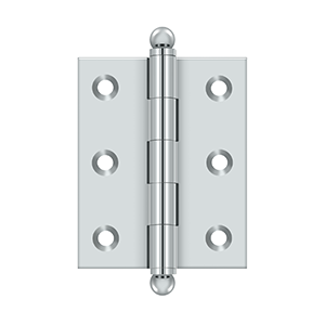Deltana Architectural Hardware Specialty Solid Brass Hinges & Finials 2 1-2"x 2" Hinge, w- Ball Tips pair - cabinetknobsonline