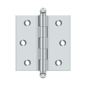 Deltana Architectural Hardware Specialty Solid Brass Hinges & Finials 2 1-2"x 2 1-2" Hinge, w- Ball Tips pair - cabinetknobsonline