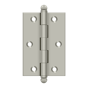 Deltana Architectural Hardware Specialty Solid Brass Hinges & Finials 3"x 2" Hinge, w- Ball Tips pair - cabinetknobsonline
