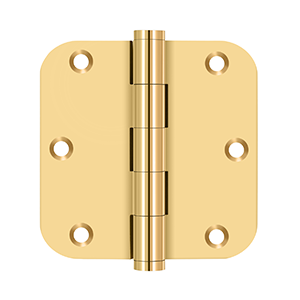 Deltana Architectural Hardware Solid Brass Hinges & Finials 3 1-2" x 3 1-2" x 5-8" Radius Hinge, Residential pair - cabinetknobsonline