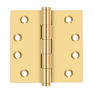 Deltana Architectural Hardware Solid Brass Hinges & Finials 4" x 4" Square Hinges pair - cabinetknobsonline