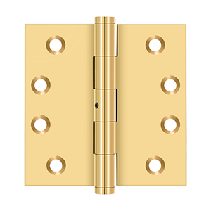 Deltana Architectural Hardware Solid Brass Hinges & Finials 4" x 4" Square Hinges pair - cabinetknobsonline