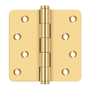 Deltana Architectural Hardware Solid Brass Hinges & Finials 4"x 4"x 1-4" Radius Hinges - Zig-Zag pair - cabinetknobsonline