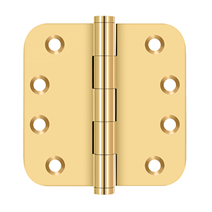 Deltana Architectural Hardware Solid Brass Hinges & Finials 4"x 4"x 5-8" Radius Hinges pair - cabinetknobsonline