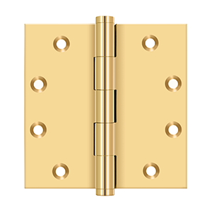 Deltana Architectural Hardware Solid Brass Hinges & Finials 4 1-2" x 4 1-2" Square Hinges pair - cabinetknobsonline