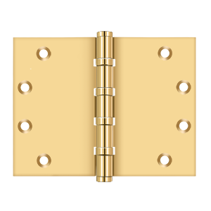 Deltana Architectural Hardware Solid Brass Hinges & Finials 4 1-2"x 6" Square Corner Hinge pair - cabinetknobsonline