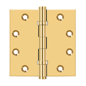 Deltana Architectural Hardware Solid Brass Hinges & Finials 4 1-2"x 4 1-2" Square Hinges, Ball Bearings pair - cabinetknobsonline