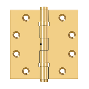 Deltana Architectural Hardware Solid Brass Hinges & Finials 4 1-2"x 4 1-2" Square Hinges, Ball Bearings pair - cabinetknobsonline