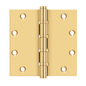 Deltana Architectural Hardware Solid Brass Hinges & Finials 5"x 5" Square Hinges pair - cabinetknobsonline