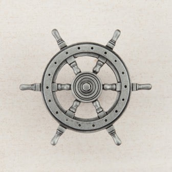 Acorn Manufacturing Cabinet Hardware 1-3-4" Ship Wheel Cabinet Knob - Antique Pewter - cabinetknobsonline