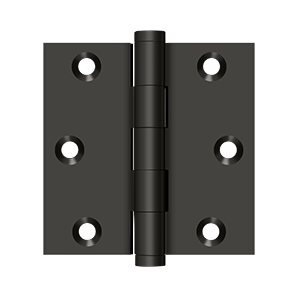 Deltana Architectural Hardware Solid Brass Hinges & Finials 3"x 3" Square Hinge pair - cabinetknobsonline