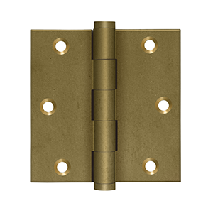 Deltana Architectural Hardware Specialty Solid Brass Hinges & Finials 3 1-2"x 3 1-2" Square Hinges pair - cabinetknobsonline