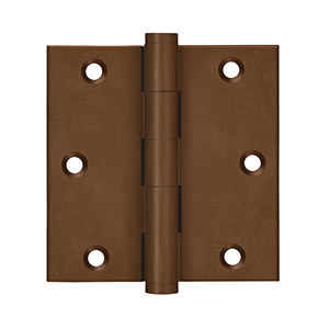 Deltana Architectural Hardware Specialty Solid Brass Hinges & Finials 3 1-2"x 3 1-2" Square Hinges pair - cabinetknobsonline