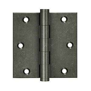 Deltana Architectural Hardware Specialty Solid Brass Hinges & Finials 3 1-2"x 3 1-2" Square Hinges pair - cabinetknobsonline