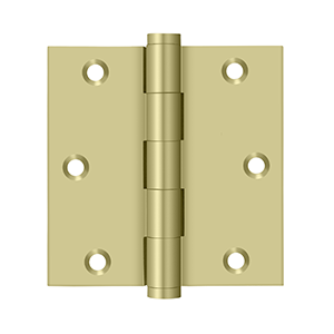Deltana Architectural Hardware Solid Brass Hinges & Finials 3 1-2" x 3 1-2" Square Hinge pair - cabinetknobsonline