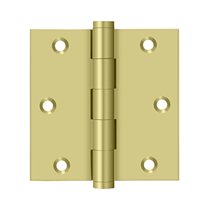 Deltana Architectural Hardware Solid Brass Hinges & Finials 3 1-2" x 3 1-2" Square Hinge pair - cabinetknobsonline