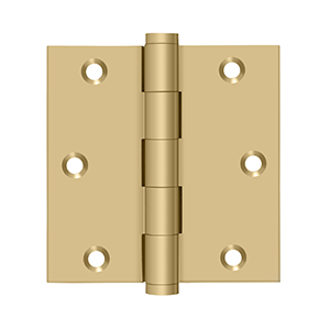 Deltana Architectural Hardware Solid Brass Hinges & Finials 3 1-2" x 3 1-2" Square Hinge pair - cabinetknobsonline