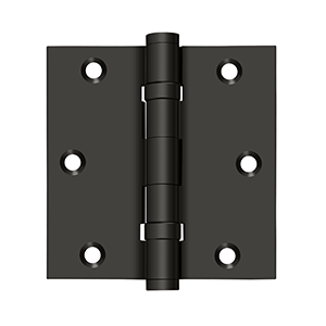 Deltana Architectural Hardware Solid Brass Hinges & Finials 3 1-2"x 3 1-2" Square Hinge, Ball Bearings pair - cabinetknobsonline