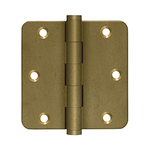 Deltana Architectural Hardware Specialty Solid Brass Hinges & Finials 3 1-2"x 3 1-2"x 1-4" Radius Hinges pair - cabinetknobsonline