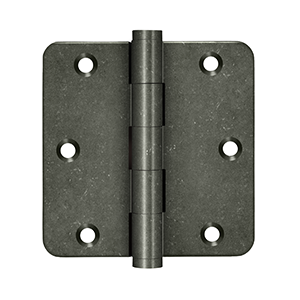 Deltana Architectural Hardware Specialty Solid Brass Hinges & Finials 3 1-2"x 3 1-2"x 1-4" Radius Hinges pair - cabinetknobsonline