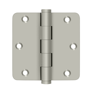 Deltana Architectural Hardware Solid Brass Hinges & Finials 3 1-2" x 3 1-2" x 1-4" Radius Hinge, Residential pair - cabinetknobsonline