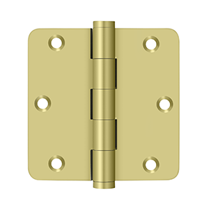 Deltana Architectural Hardware Solid Brass Hinges & Finials 3 1-2"x 3 1-2"x 1-4" Radius Hinges pair - cabinetknobsonline