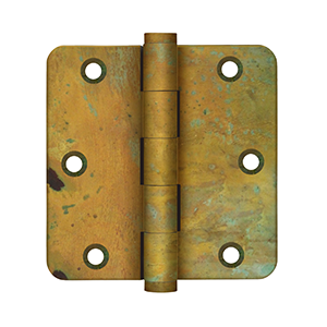 Deltana Architectural Hardware Specialty Solid Brass Hinges & Finials 3 1-2"x 3 1-2"x 1-4" Radius Hinges pair - cabinetknobsonline