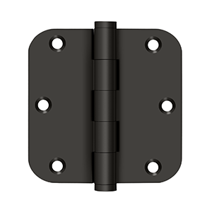 Deltana Architectural Hardware Solid Brass Hinges & Finials 3 1-2" x 3 1-2" x 5-8" Radius Hinge, Residential pair - cabinetknobsonline