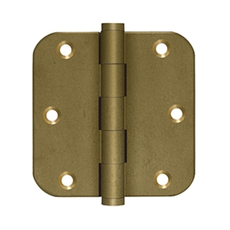 Deltana Architectural Hardware Specialty Solid Brass Hinges & Finials 3 1-2"x 3 1-2"x 5-8" Radius Hinges pair - cabinetknobsonline