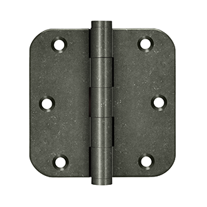 Deltana Architectural Hardware Specialty Solid Brass Hinges & Finials 3 1-2"x 3 1-2"x 5-8" Radius Hinges pair - cabinetknobsonline