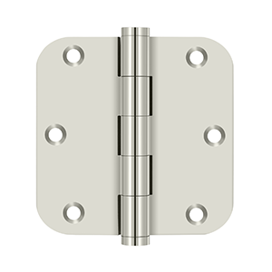 Deltana Architectural Hardware Solid Brass Hinges & Finials 3 1-2"x 3 1-2"x 5-8" Radius Hinges pair - cabinetknobsonline